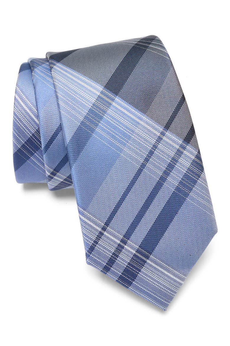 Portia Plaid Tie, Main, color, NAVY