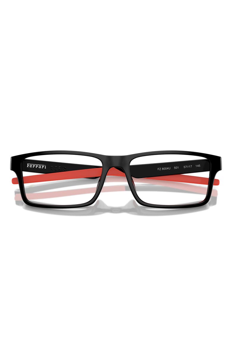 Scuderia Ferrari 57mm Rectangle Optical Glasses, Alternate, color, Black / Demo Lens