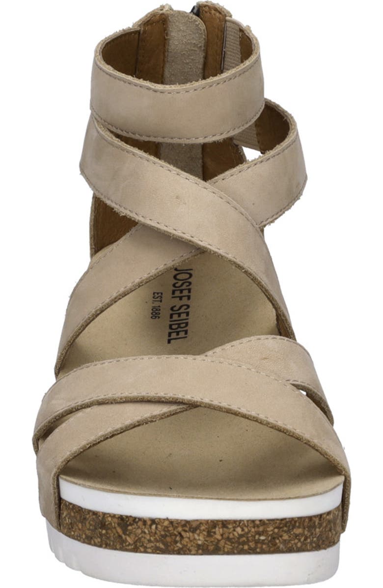 Josef Seibel Quinn 05 Ankle Strap Wedge Sandal, Alternate, color, Beige