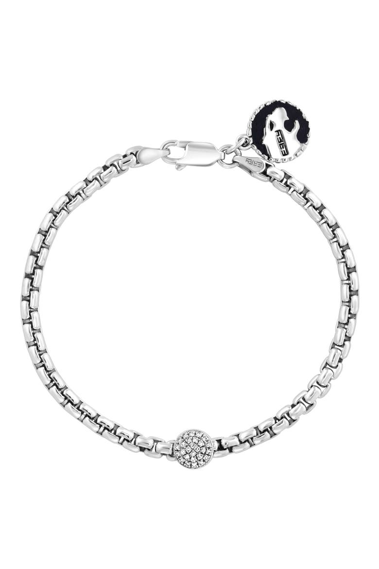 Sterling Silver Diamond Chain Link Bracelet - 0.10ct., Main, color, SILVER