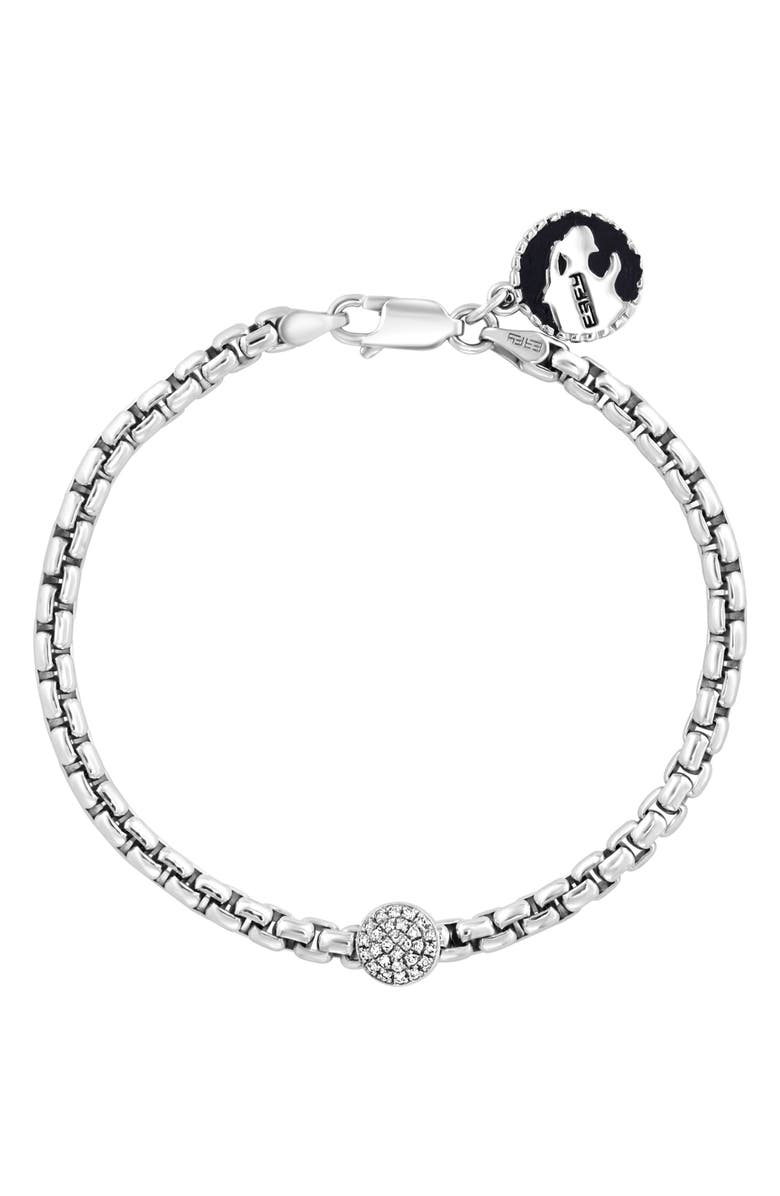 EFFY Sterling Silver Diamond Chain Link Bracelet - 0.10ct., Main, color, Silver