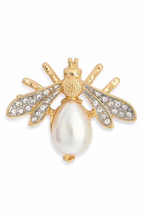 Imitation Pearl Wasp Pin