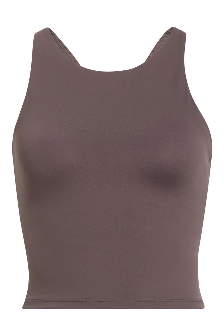 High Neck Crop Tank, Alternate, color, DARK CACAO