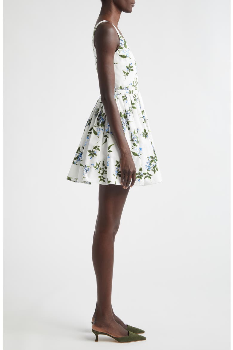 Eglantine Lilac, Lilies & Cherry Print Organic Cotton Minidress, Alternate, color, WHITE-LILAC LILLIES/ CHERRY