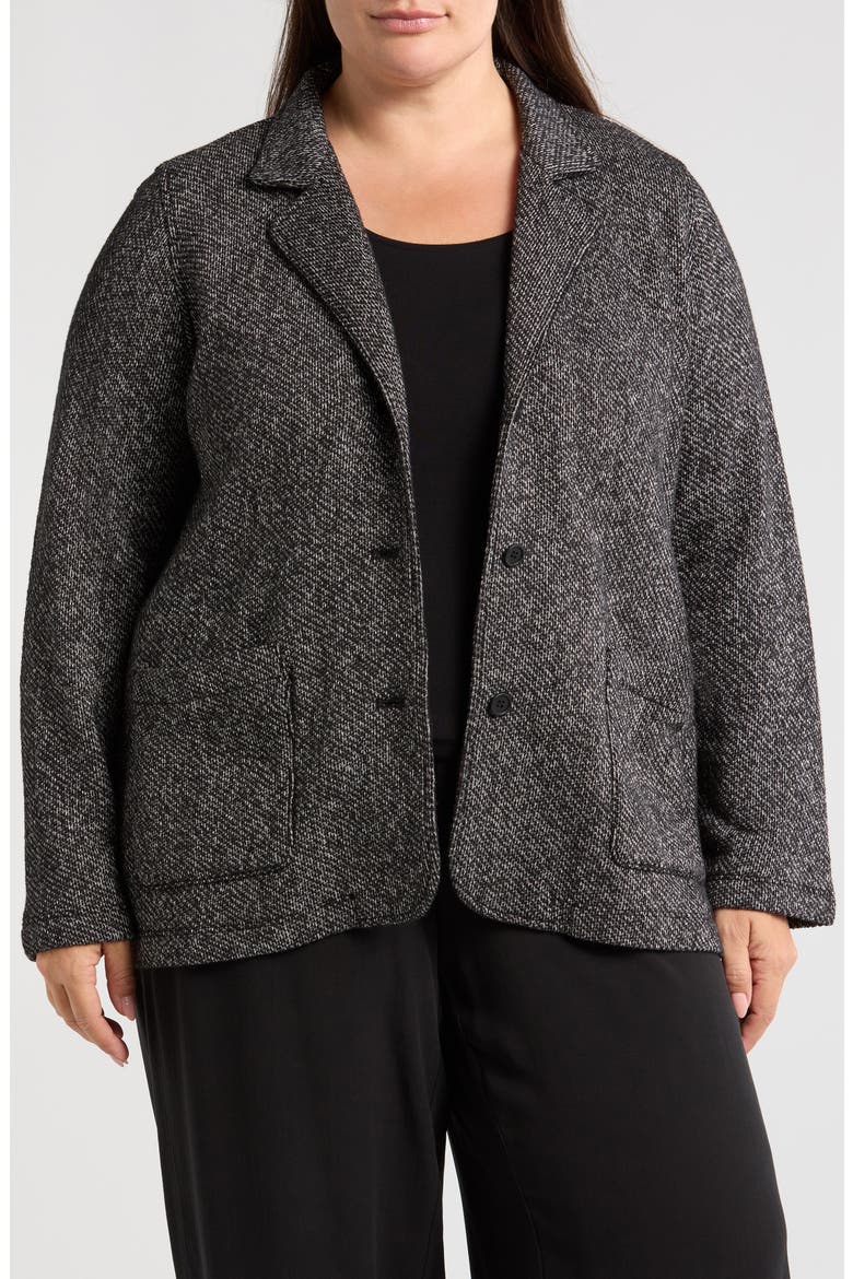 Organic Cotton Blazer, Main, color, BLACK/ WHITE