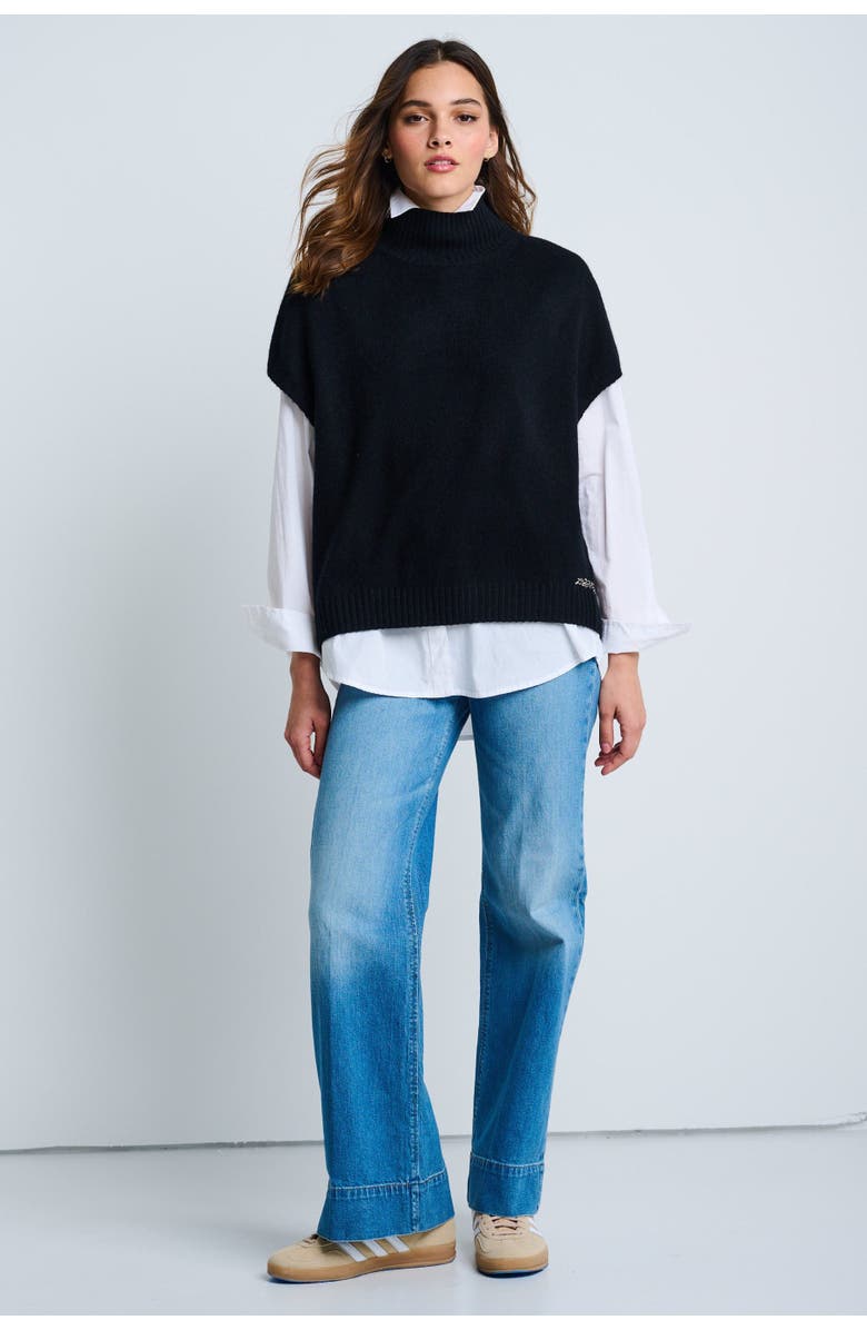 Lisa Todd With A Twist Cashmere Vest, Alternate, color, Onyx