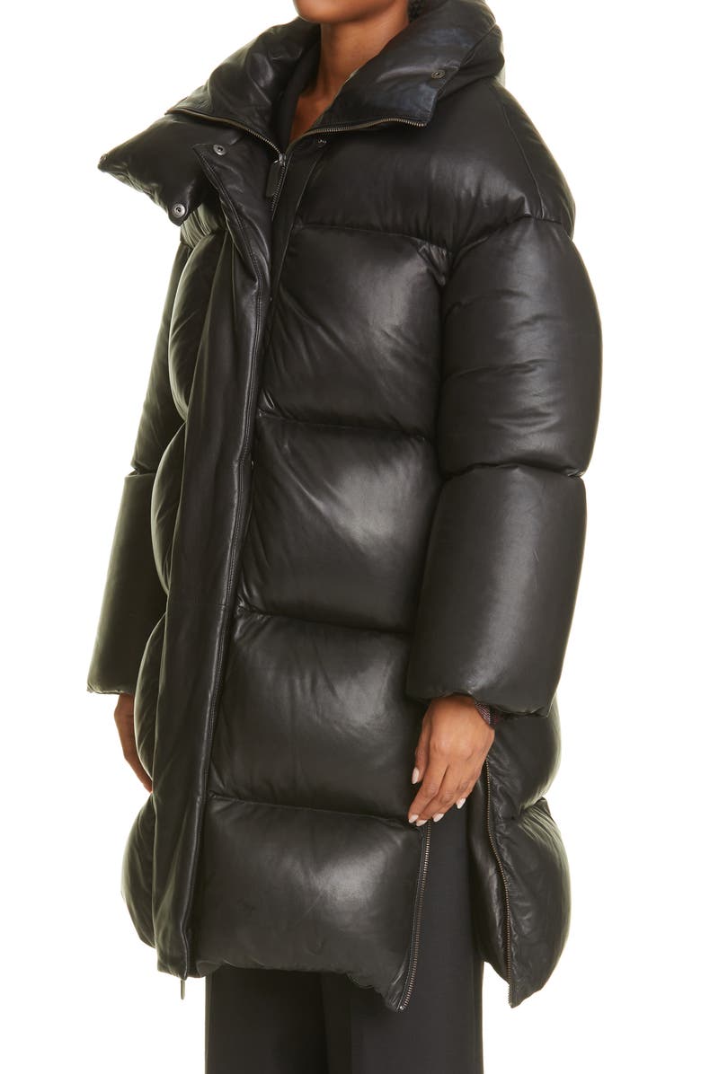 Khaite Leo Leather Down Puffer Coat, Alternate, color, 