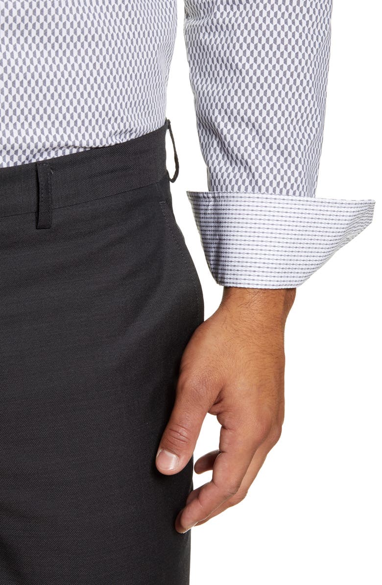 Bugatchi Trim Fit Micro Print Dress Shirt, Alternate, color,