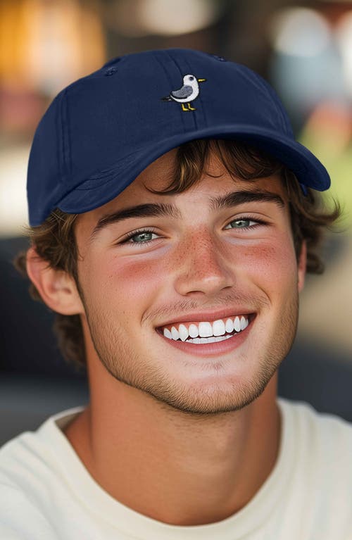 Dalix Seagull Embroidered Everyday Cap In Navy Blue