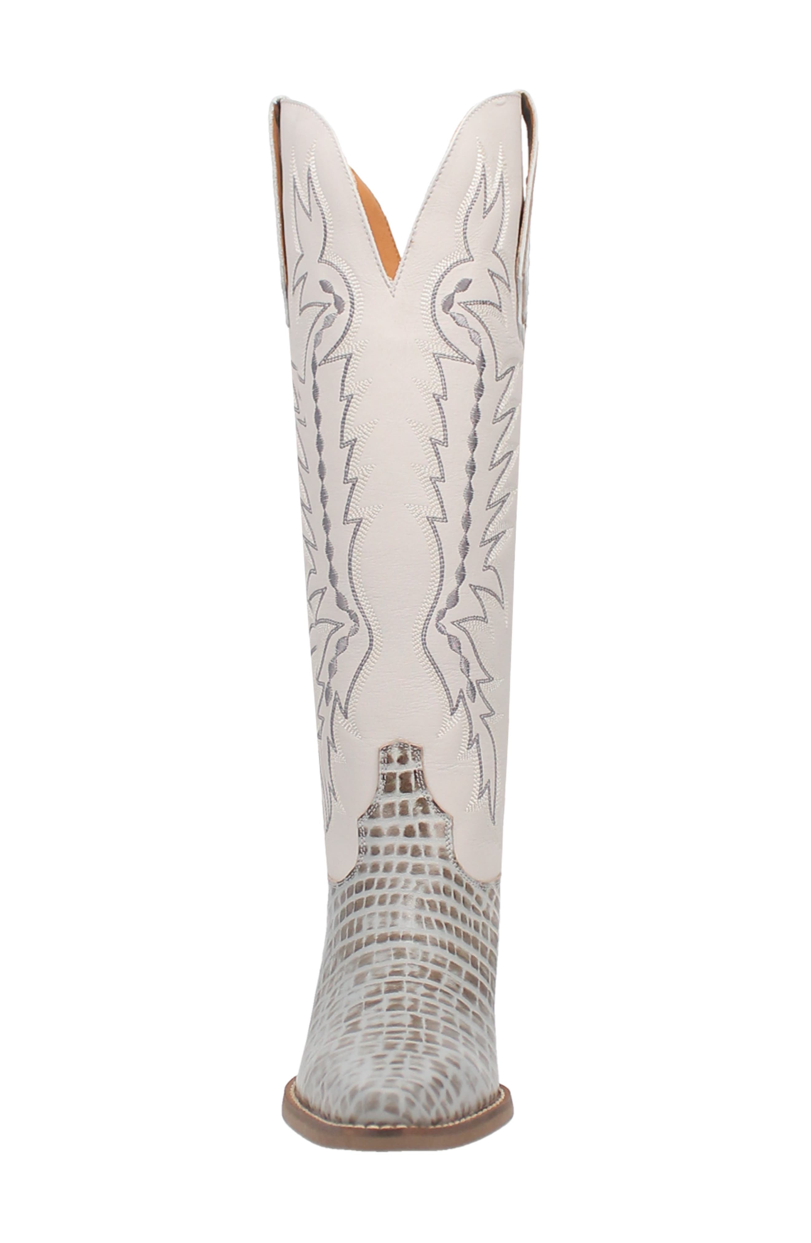 Dingo High Lonesome Croc Embossed Cowboy Boot, Alternate, color, 