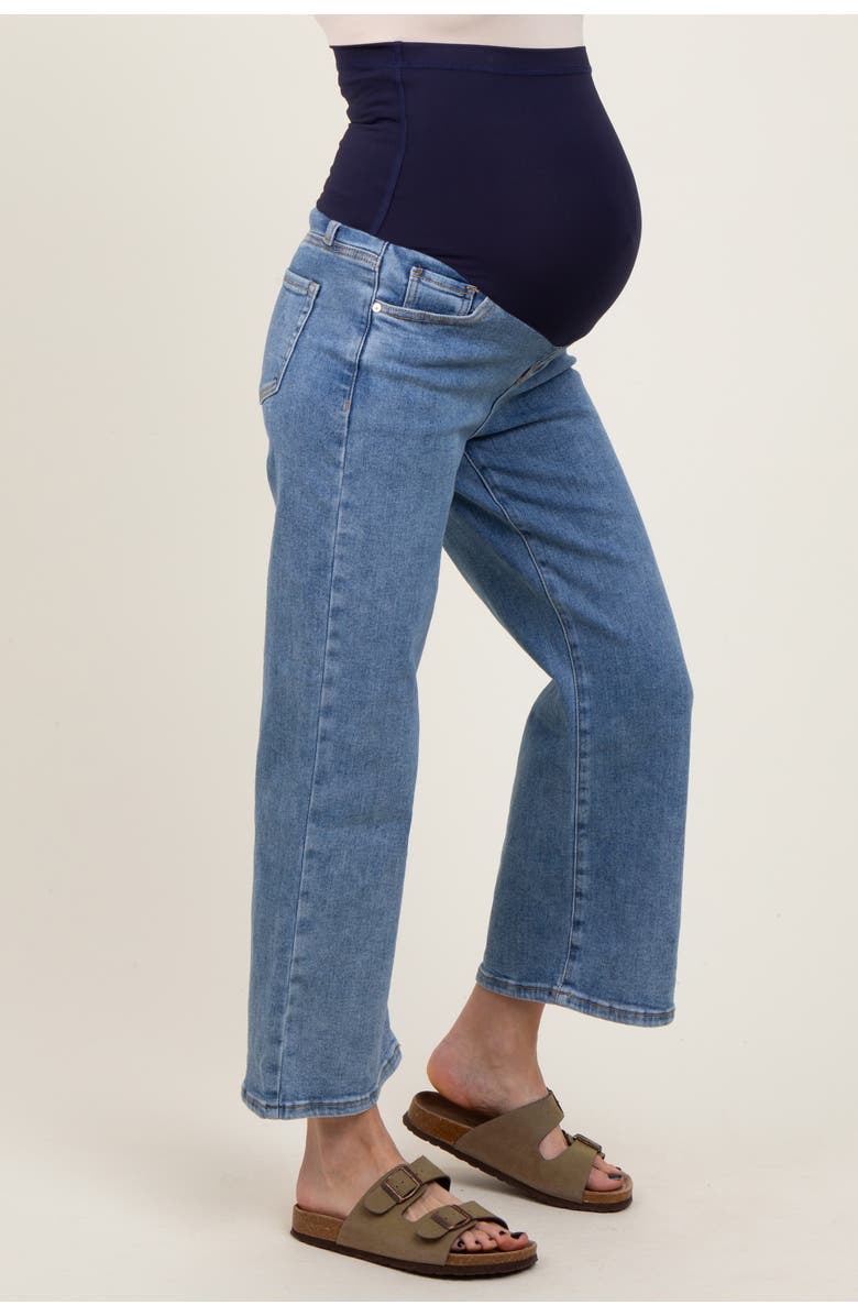PinkBlush Wash Cropped Denim Maternity Jeans, Alternate, color, 