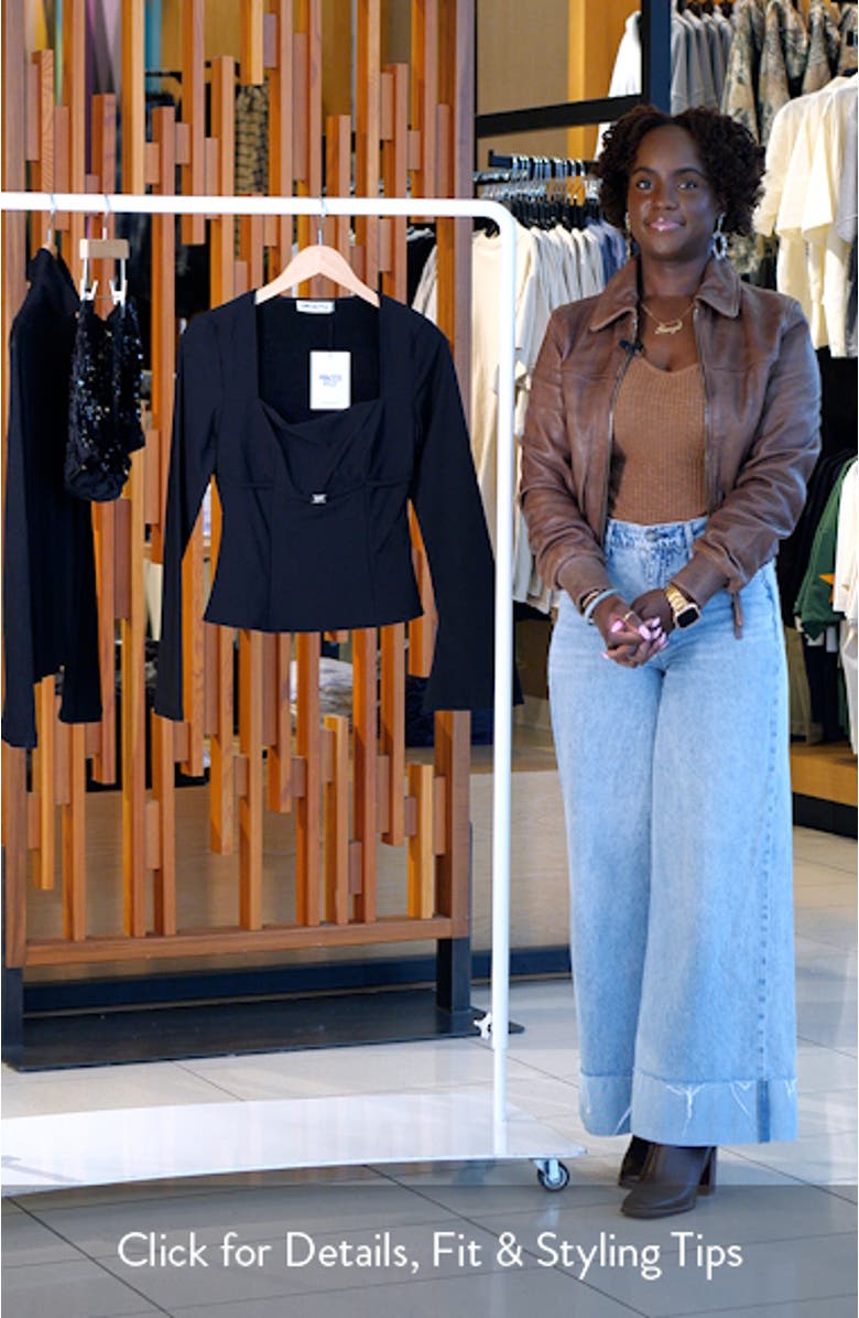 FLOUNCE LONG SLEEVE TOP BLACK, sales video thumbnail