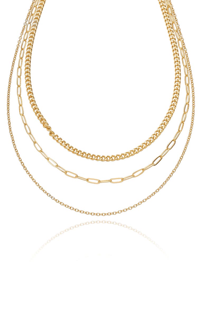 Mixed Chain Layered Necklace, Main, color, GOLD