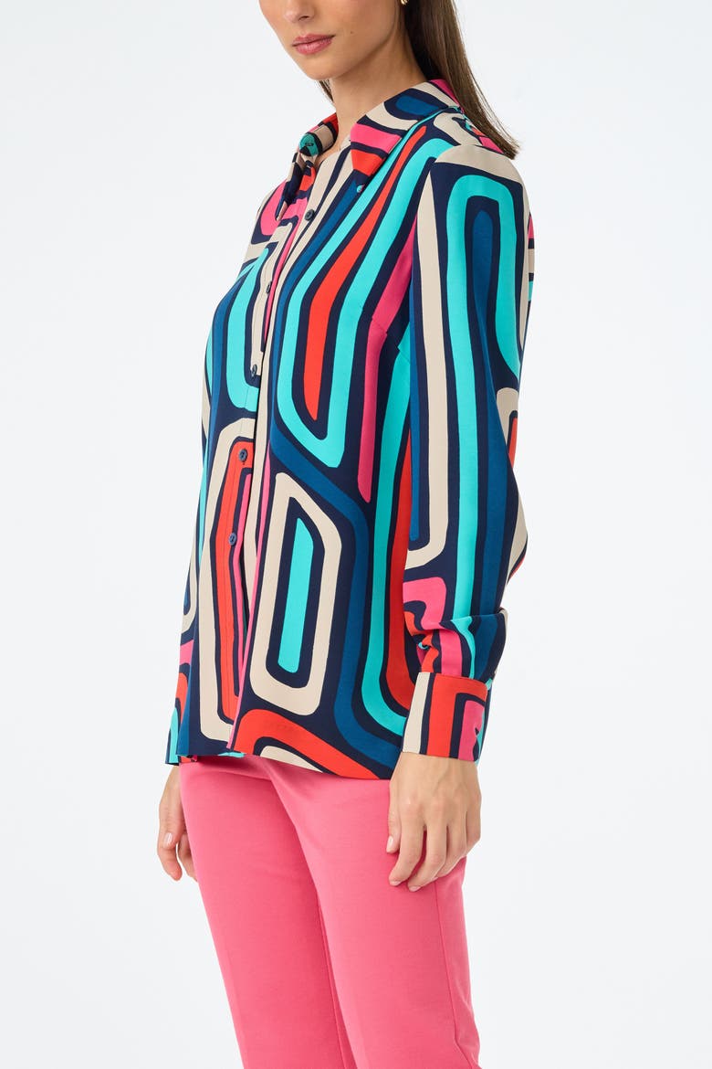Montero Geometric Button-Up Top, Alternate, color, Multi
