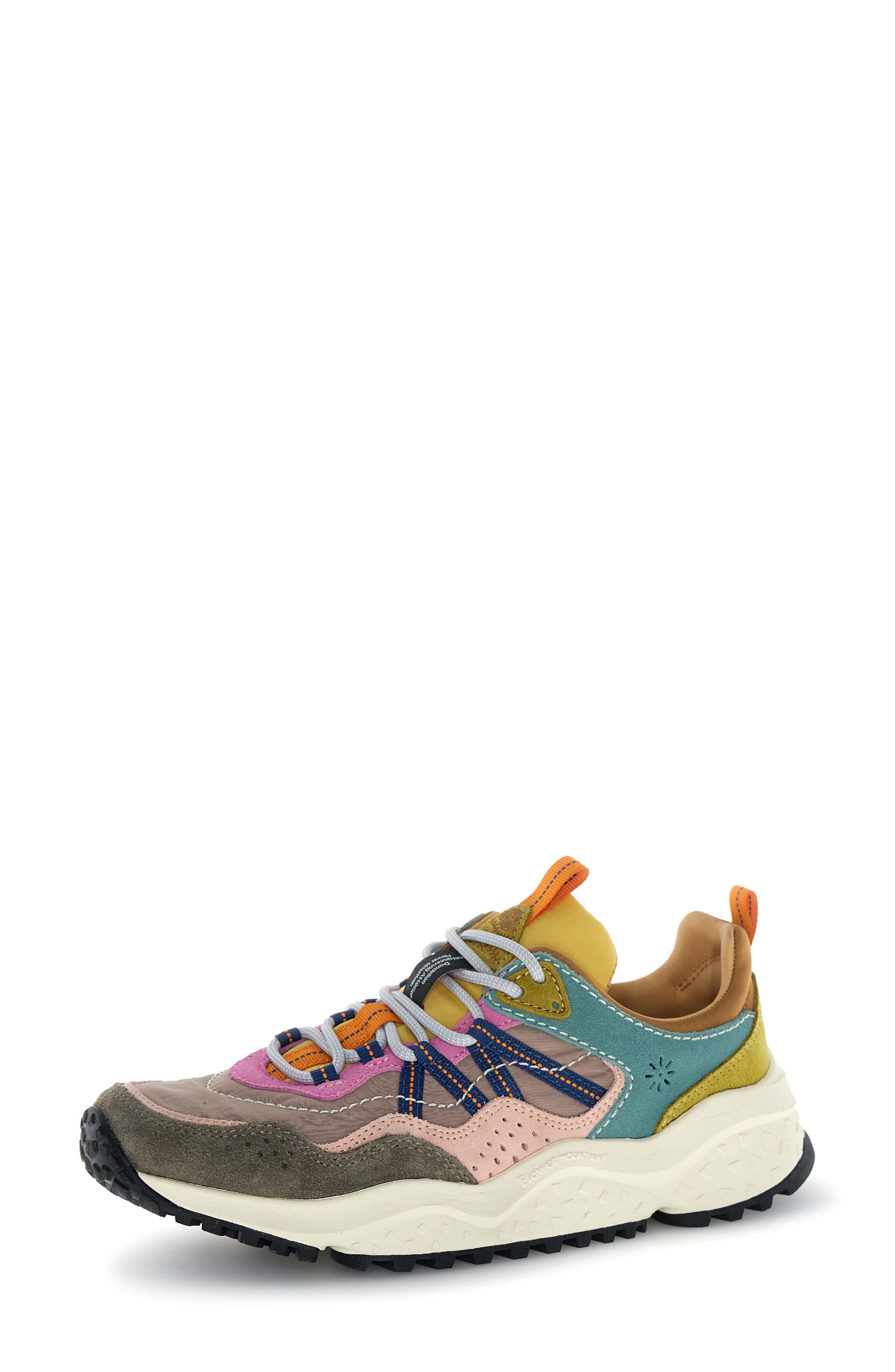 Sanchia Mixed Media Sneaker, Main, color, MUD GREEN