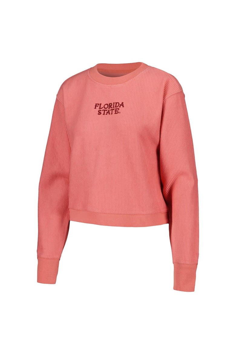 Women's League Collegiate Wear Coral Florida State Seminoles Timber Cropped Pullover Sweatshirt, Alternate, color, Coral