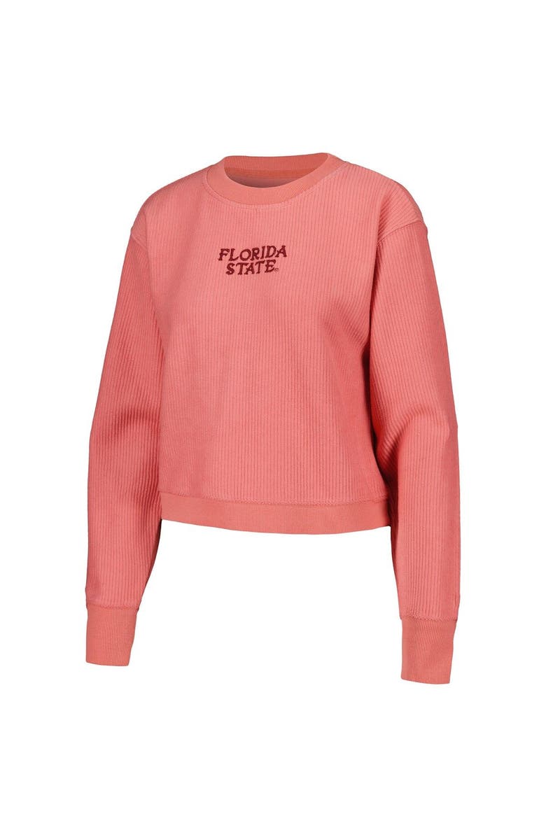 LEAGUE COLLEGIATE WEAR Women's League Collegiate Wear Coral Florida State Seminoles Timber Cropped Pullover Sweatshirt, Alternate, color, 