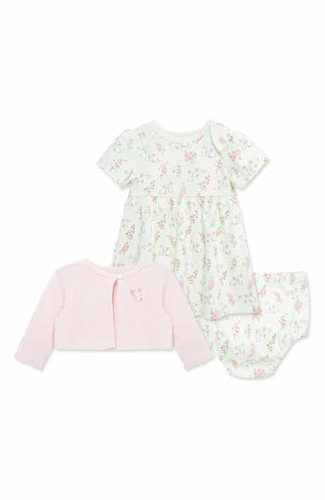 Little Me Bunny Dress, Cardigan & Bloomers Set