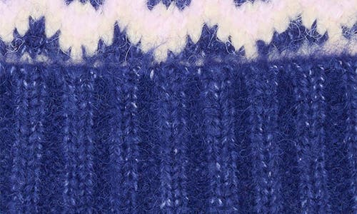 Vince Camuto Brushed Fair Isle Beanie In Blue