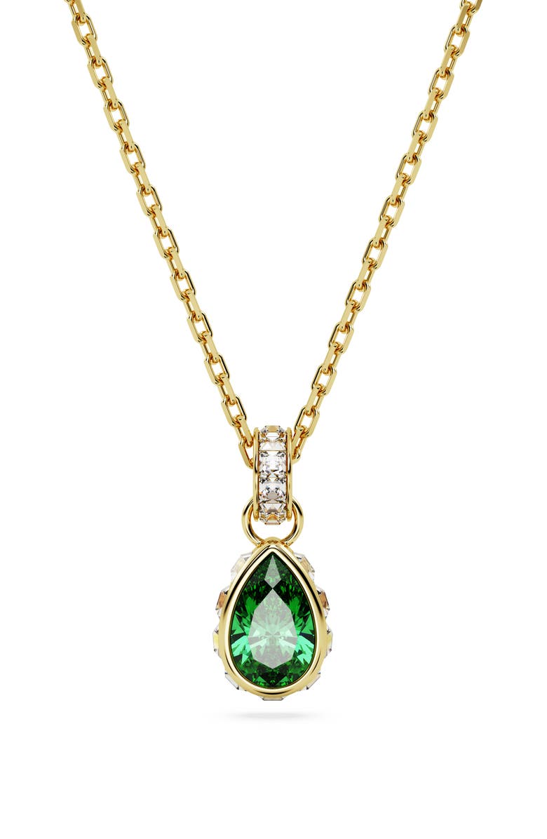 Swarovski Chroma Pear Cut Pendant Necklace, Main, color, Green