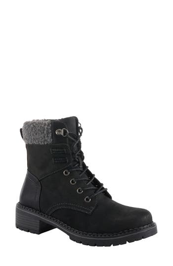 Patrizia By Spring Step Jordyn Faux Fur Lined Lug Sole Boot In Black