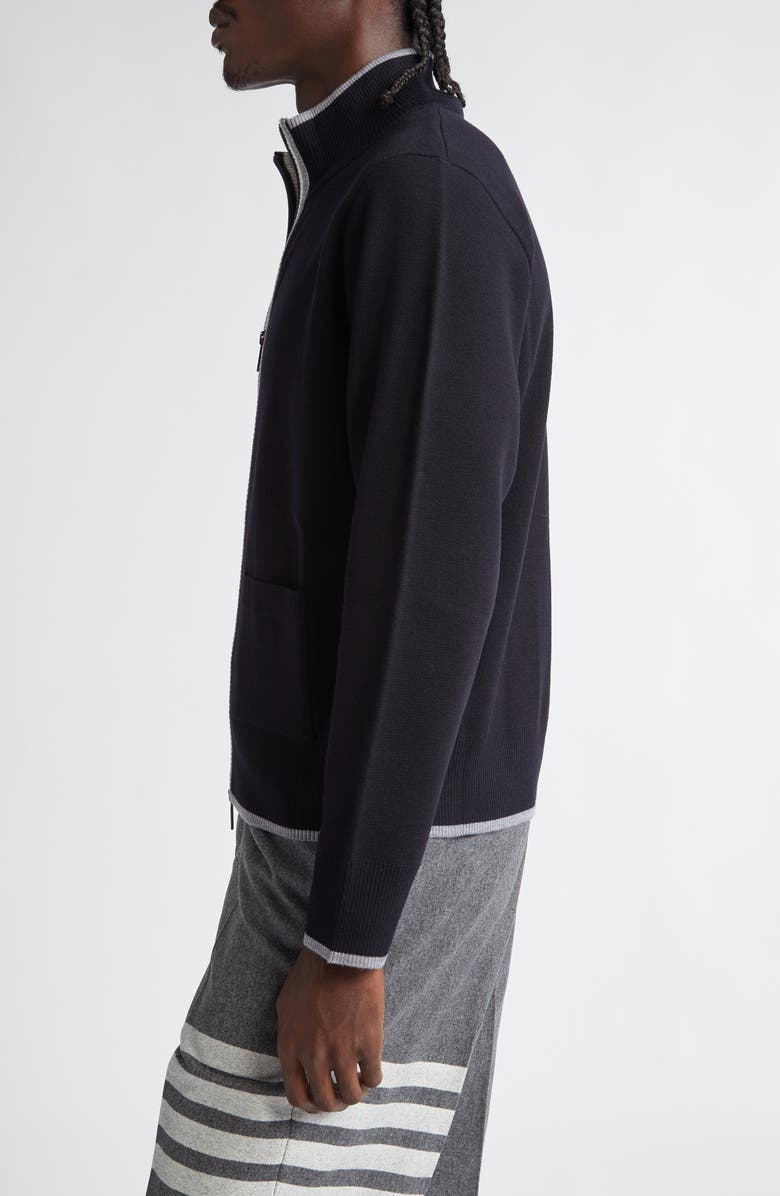 Thom Browne Milano Stitch Virgin Wool Cardigan, Alternate, color, 