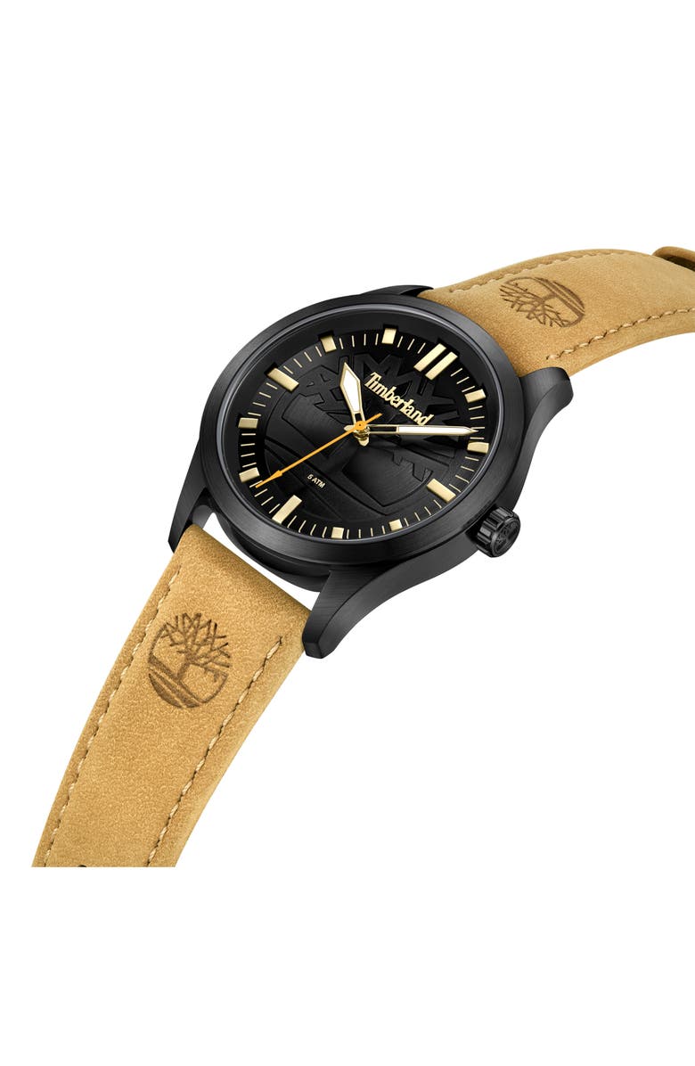 Timberland Rambush Leather Strap Watch, 42mm, Alternate, color, 