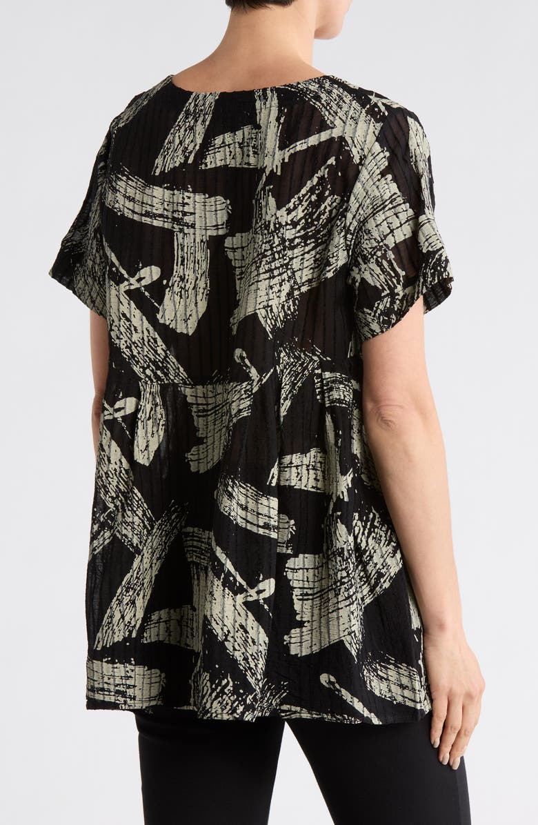 PATRIZIA LUCA Draped Grommet T-Shirt, Alternate, color, Black