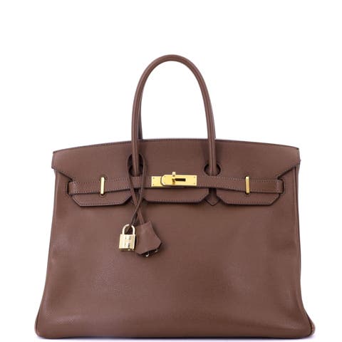 Birkin Handbag Brown Epsom with Gold Hardware 35
