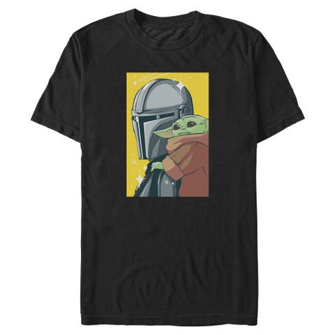 Men's Star Wars The Mandalorian and Grogu Retro Animated The Child Art  Graphic T-Shirt
