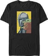 Star Wars: The Mandalorian and Grogu Men's Star Wars The Mandalorian and Grogu Retro Animated The Child Art  Graphic T-Shirt