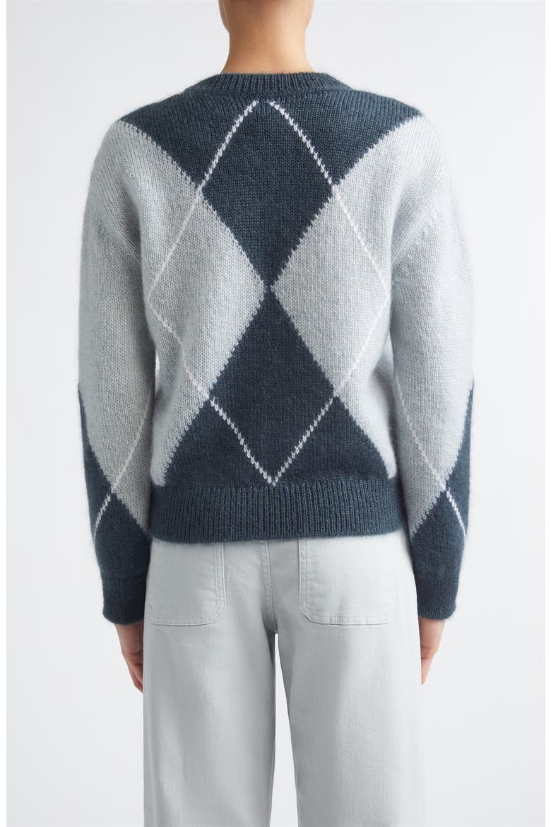 Argyle Plaid Mohair & Silk Sweater, Alternate, color, 181178 JADE POWDER DARK JADE