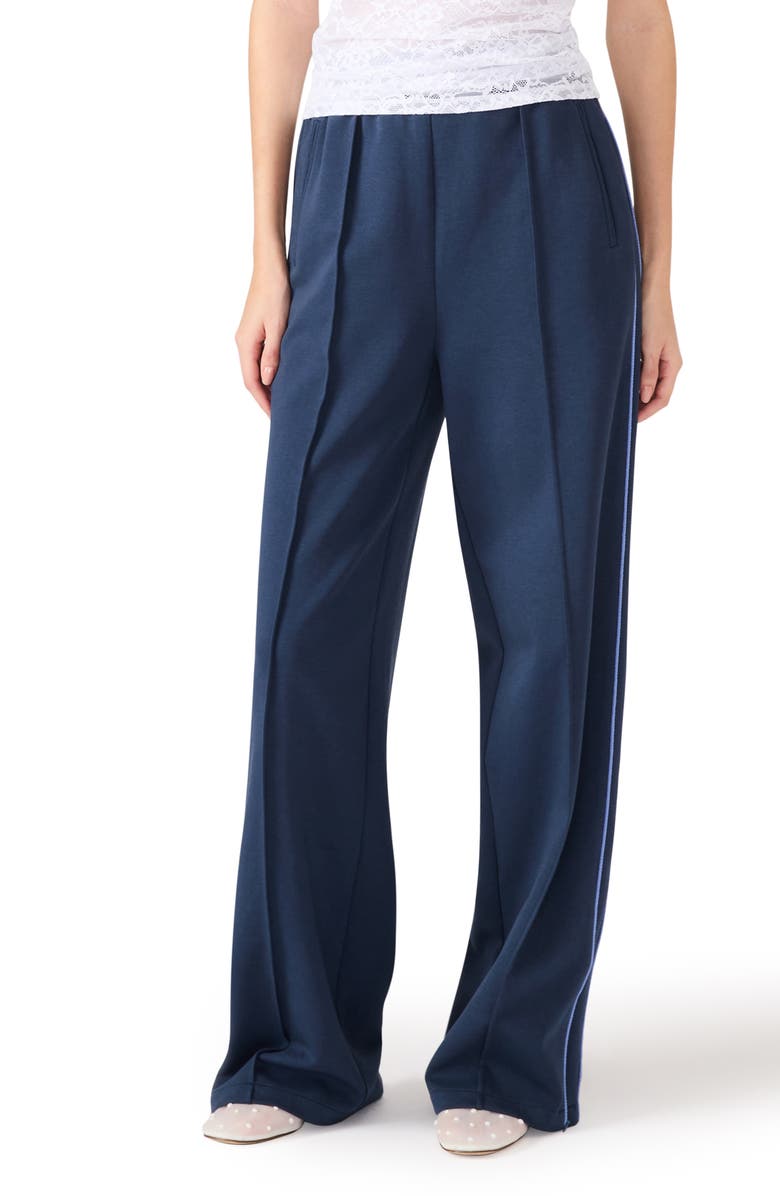 Steve Madden Cotton Blend Scuba Track Pants, Main, color, Marine