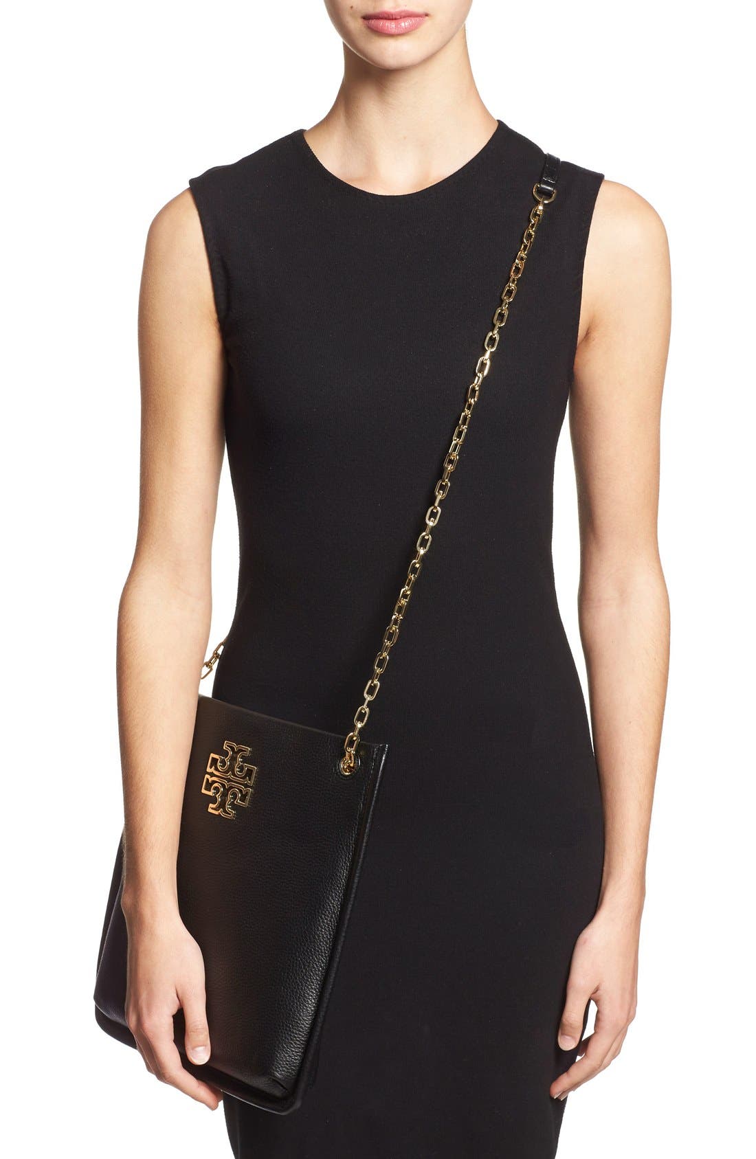 Tory Burch 'Britten' Leather Swingpack, Alternate, color, 