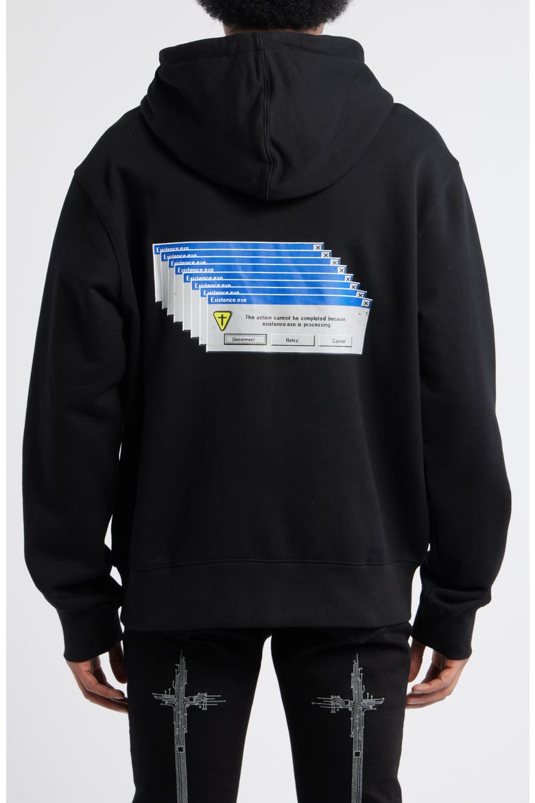 Dion Oversize Black Windows Error Cotton Hoodie, Alternate, color, BLACK WINDOWS ERROR