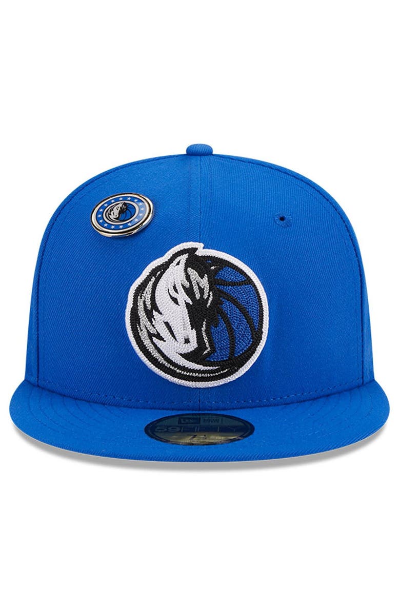 New Era Men's New Era Blue Dallas Mavericks Chainstitch Logo Pin 59FIFTY Fitted Hat, Alternate, color, 
