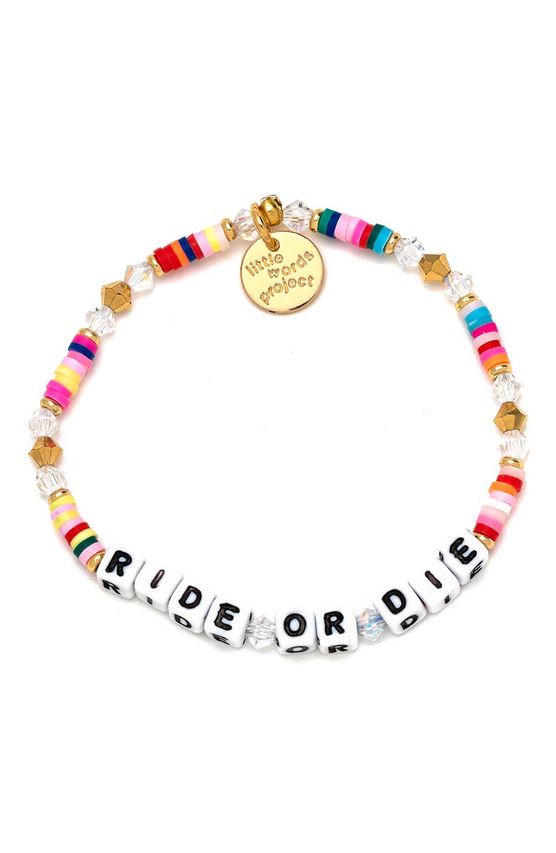 Little Words Project Ride or Die Beaded Stretch Bracelet, Alternate, color,