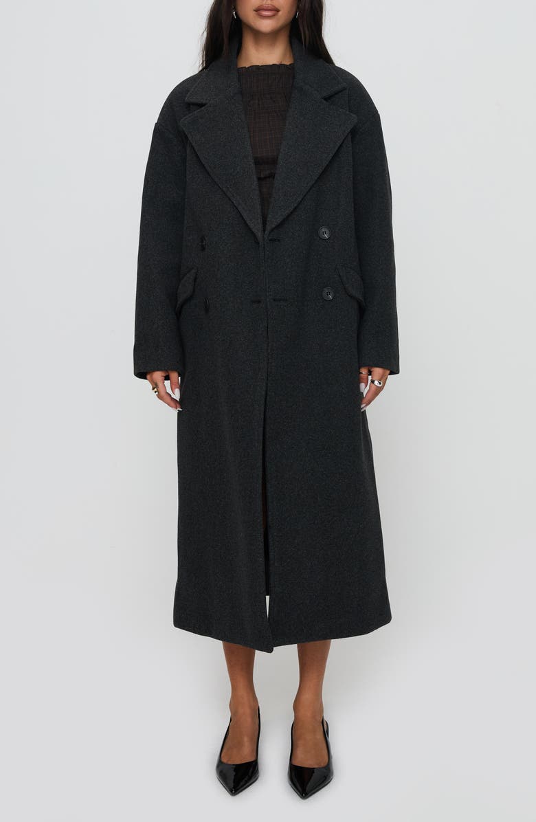 Princess Polly Night Shift Double Breasted Trench Coat, Main, color, 