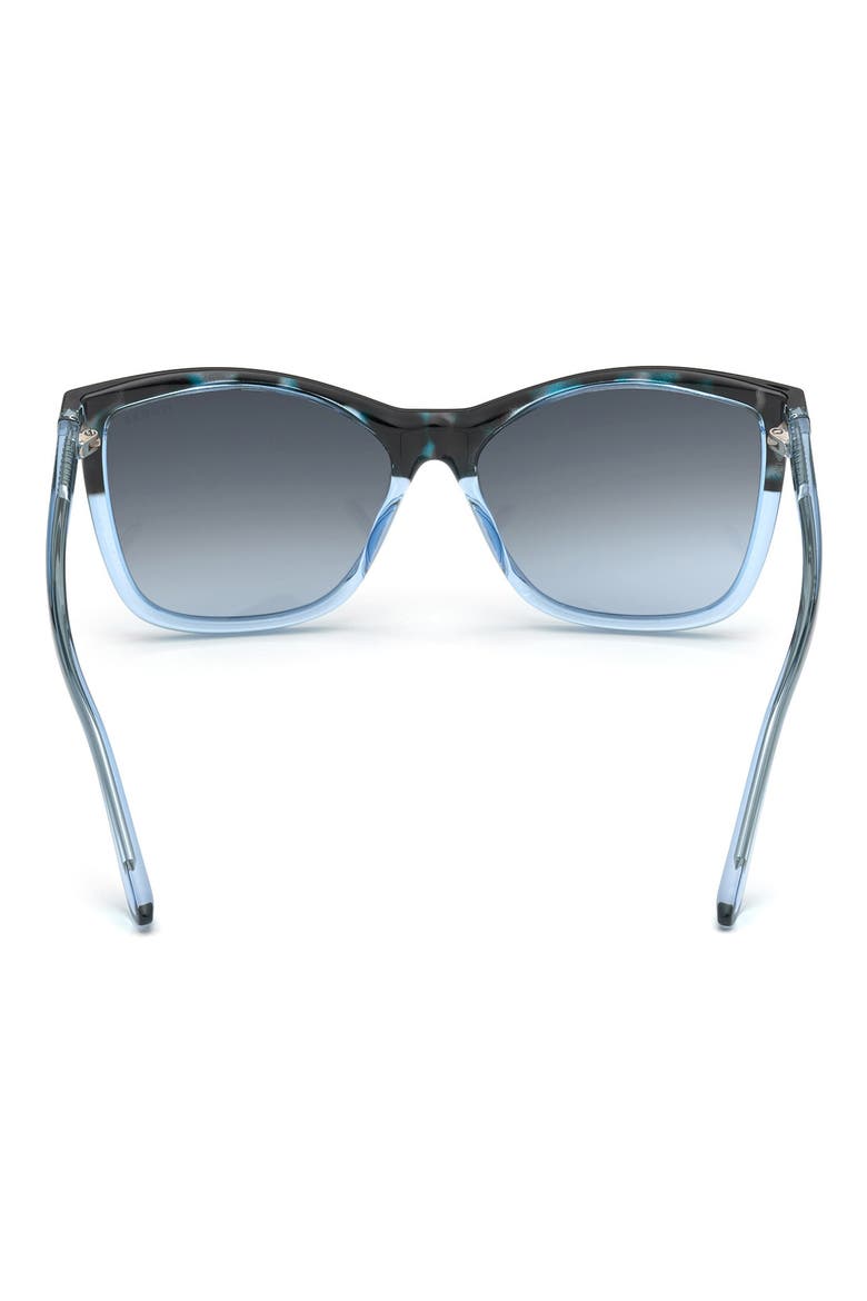 57mm Gradient Lens Cat Eye Sunglasses, Alternate, color, BLUE/ OTHER / GRADIENT BLUE