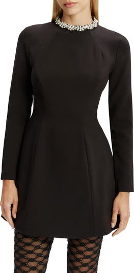 Long Sleeve Mixed Media Dress