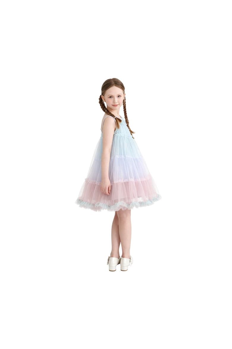Virelle Gradient Tulle Dress, Alternate, color, Light Blue