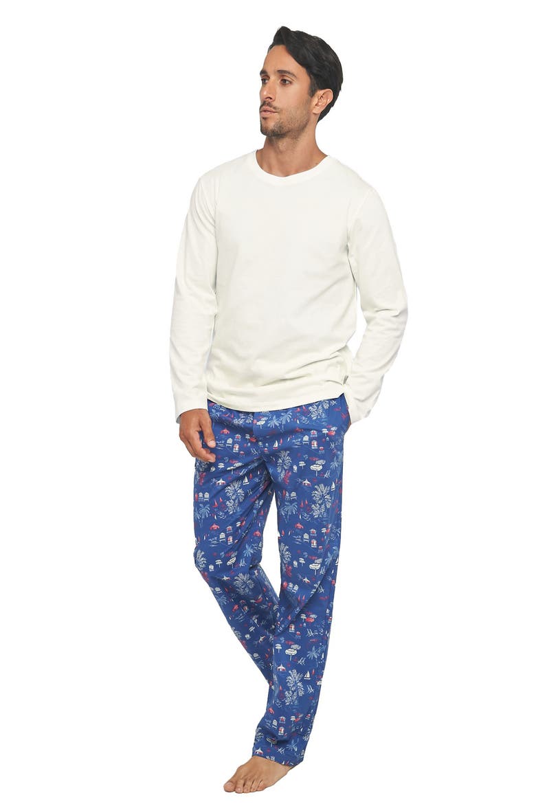 Luke St. Tropez Long Sleeve Pajama T-Shirt, Alternate, color, WHITE