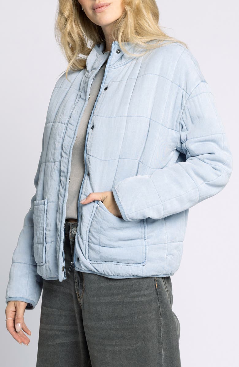 Thread & Supply Brina Quilted Jacket, Alternate, color, Light Denim