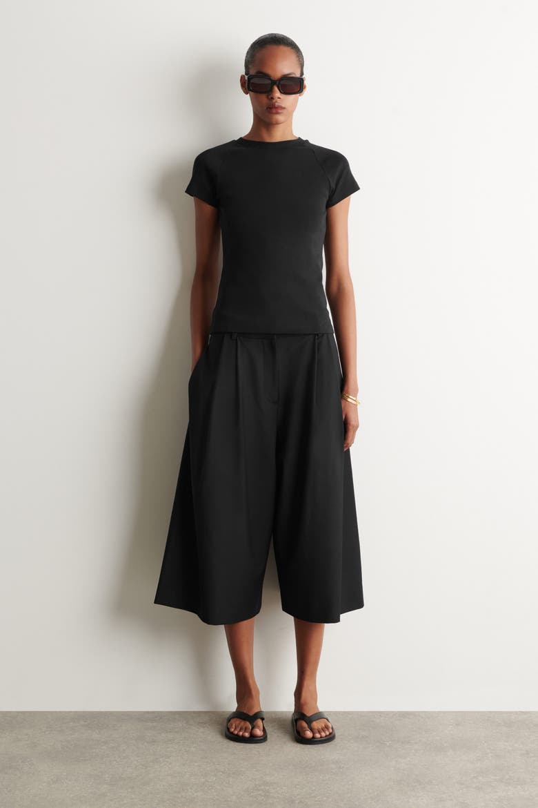 Slim Cotton T-shirt, Alternate, color, BLACK