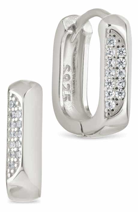 Sterling Forever Aubriella Cubic Zirconia Hoop Earrings