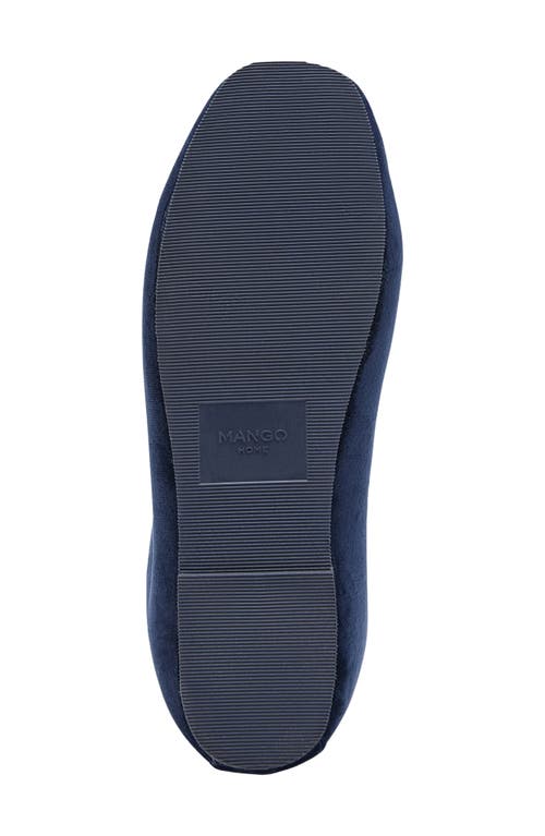 Mango Velour Loafer In Blue