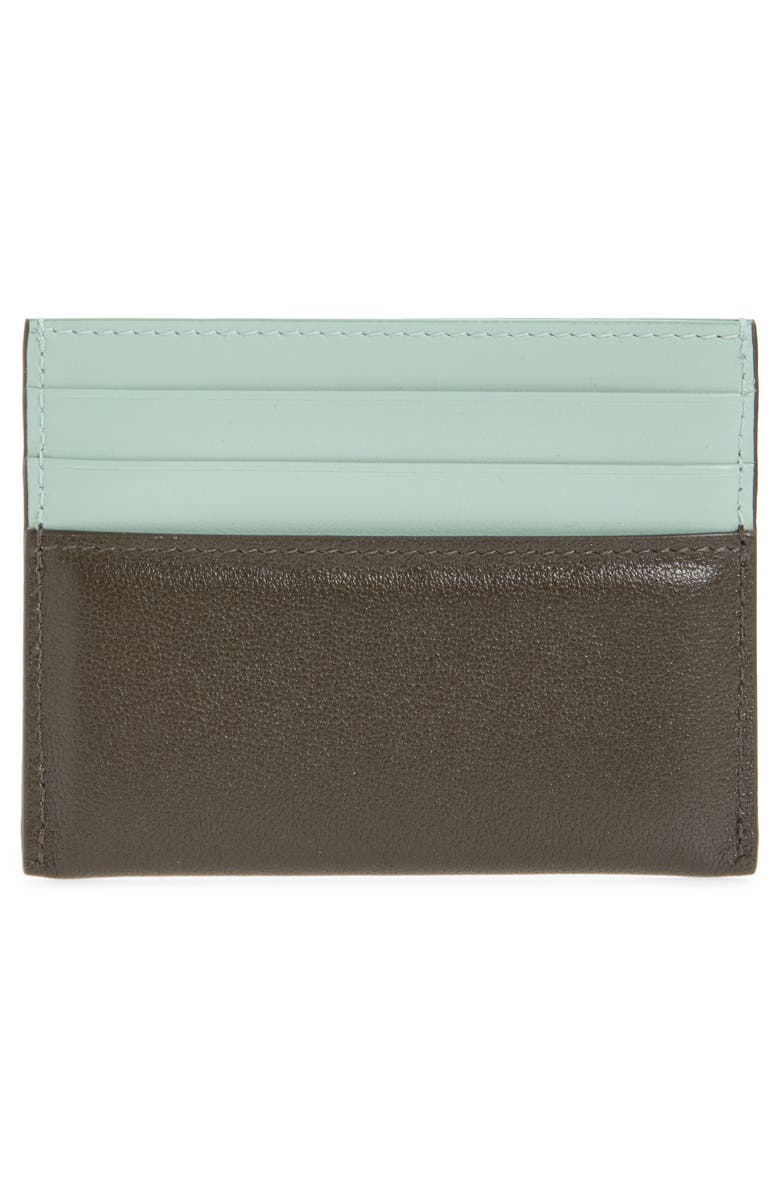 Givenchy Padded Colorblock Leather Card Case, Alternate, color, Green/ Brown