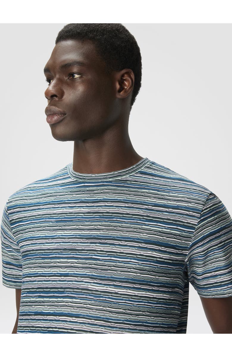 Missoni T-shirt With Flame And Zigzag Pattern, Alternate, color, Blue & Green