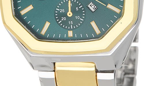 Geoffrey Beene Diamond Two-tone Bracelet Watch, 41mm In Metallic