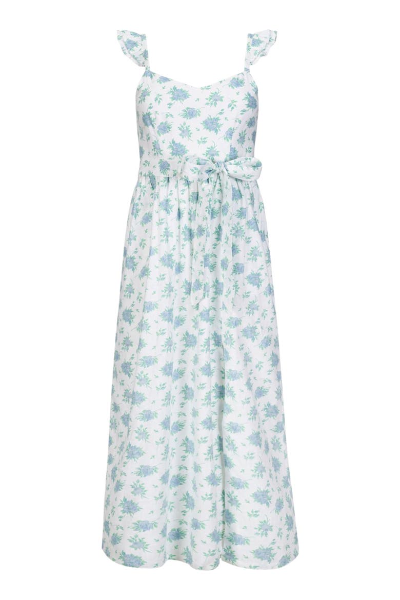 Women's Linen Flutter Party Dress, Alternate, color, Coastal Cottage Floral